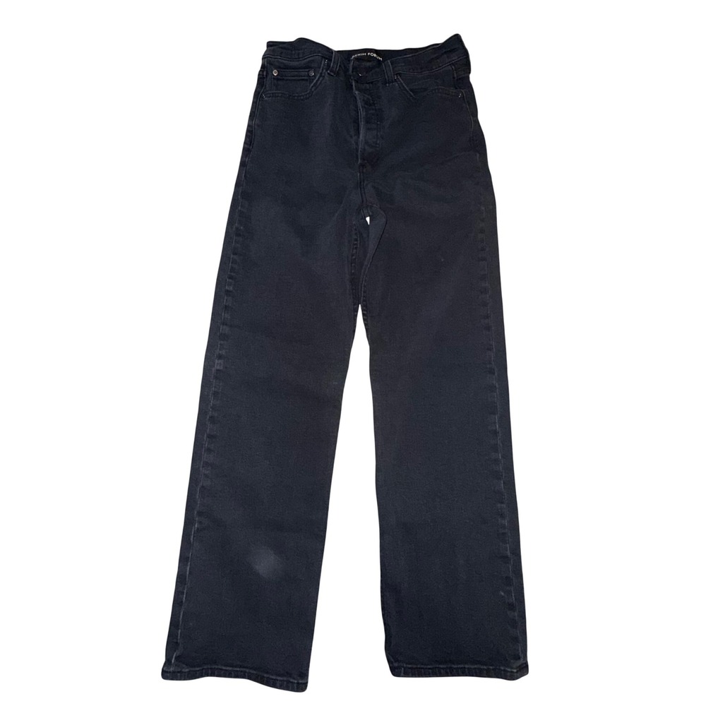 Denim Forum‎ Arlo Straight Jeans Womens 28 Black High Rise Chic Trendy